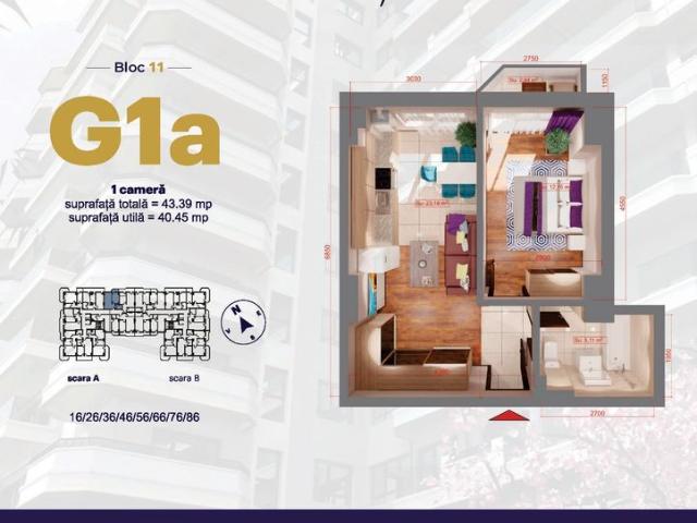 Apartament 1 cameră, Royal Town Copou