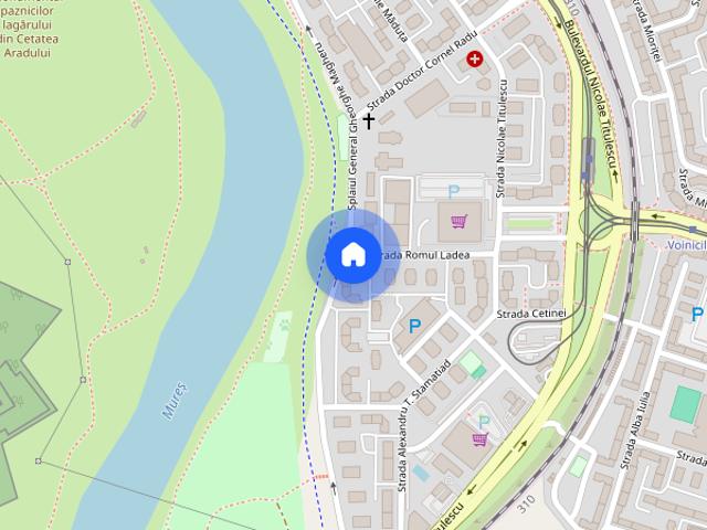Apartament 2 camere Malul Muresului Arad 2 Balcoane cu vedere spre Mures, 65mp utili