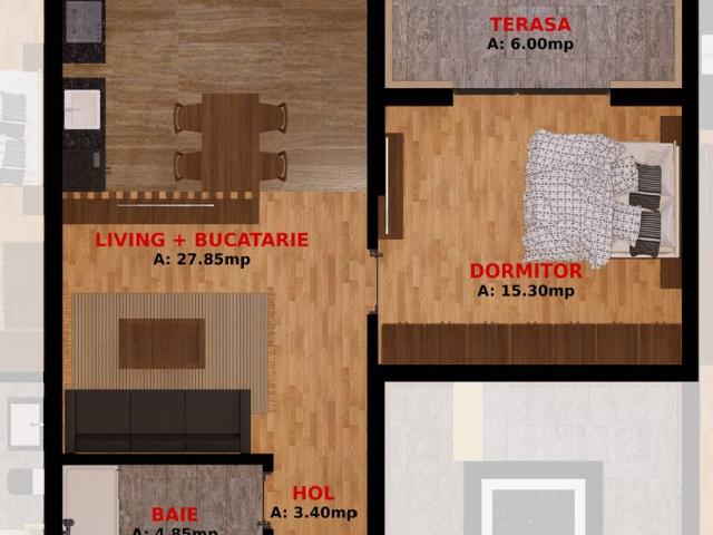 Apartament 2 camere la 1,5 km de Buc, TVA inclus. 2