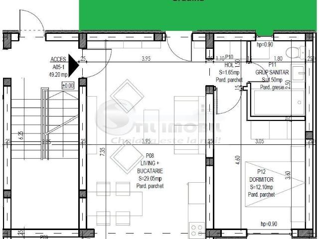 Apartament 2 camere + Terasa de 40mp zona Rediu