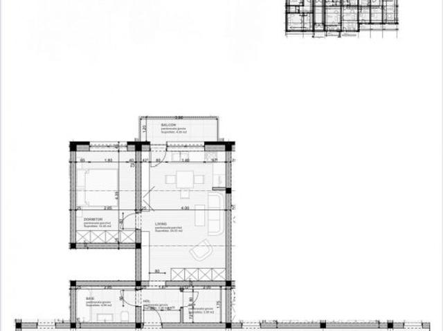 Apartament 2 Camere Tip Studio 49mp Parcare Subcetate Sanpe