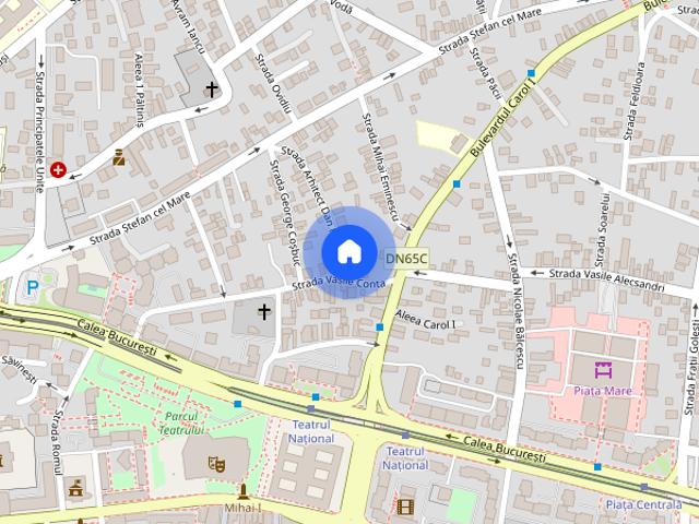 Apartament 2 camere, 50mp, Centru, zona Ramada
