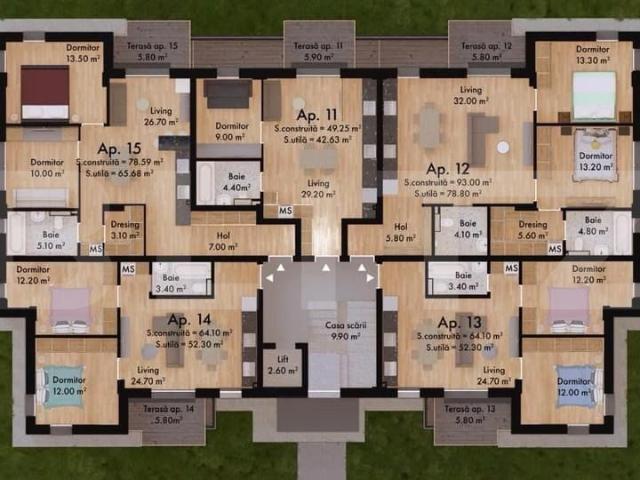 Apartament 2 camere, 52.60 mp, Green Residence