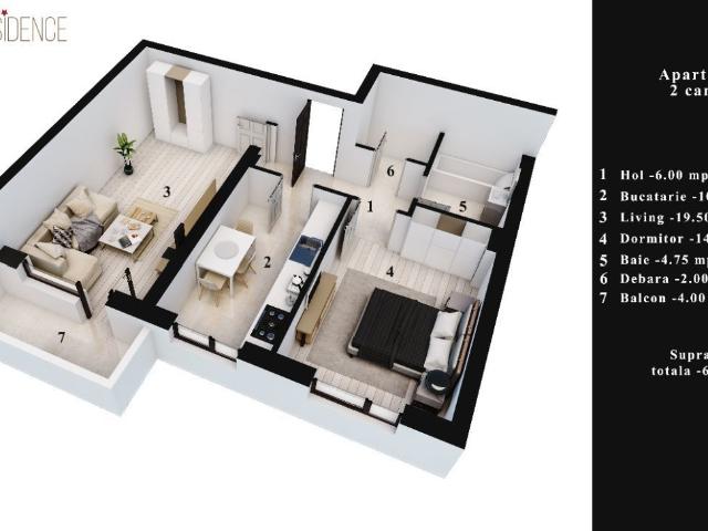 2 camere Stare: în construcție Suprafata m²: 60 m² Etaj: parter Bucuresti judet, Soseaua Salaj 6334 •