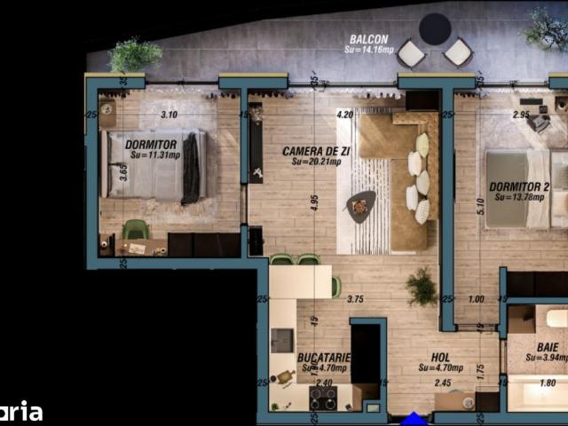 Apartament 3 camere tip 2, suceava, avanera, bloc 3
