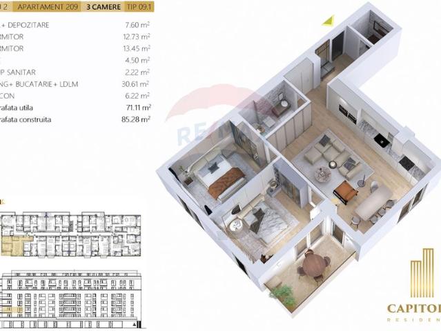 Apartament 3 camere vanzare in bloc de apartamente Brasov, Tractorul vezi locația pe hartă