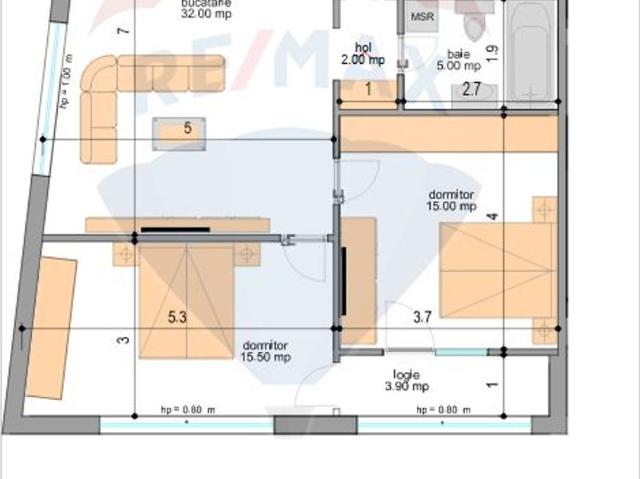 Apartament 3 camere vanzare in bloc de apartamente Dolj, Craiova, Central vezi locația pe hartă