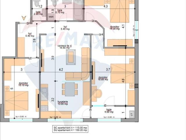 Apartament 4 camere vanzare in bloc de apartamente Dolj, Craiova, Central vezi locația pe hartă