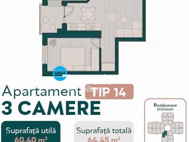 Apartamente noi, 3 camere, Proiect Deosebit!