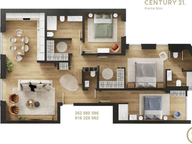 Apartamento T3 com 3 suites no centro de Caldas da Rainha
