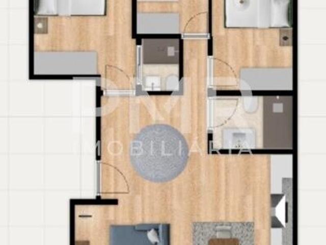 Apartamento T3 com suíte, arrecadação de 12m²