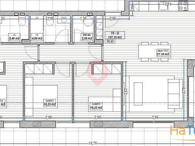 Apartamento T3 com terraço | 26084061515