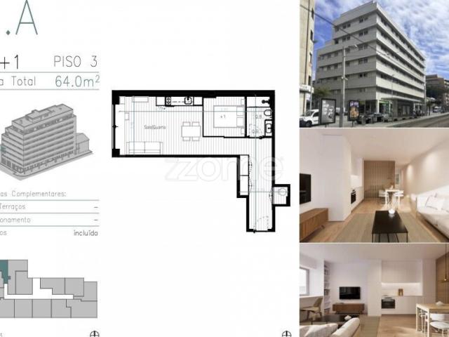 Apartamento T0+1 em Matosinhos Sul