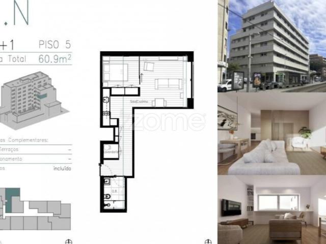 Apartamento T0+1 em Matosinhos Sul