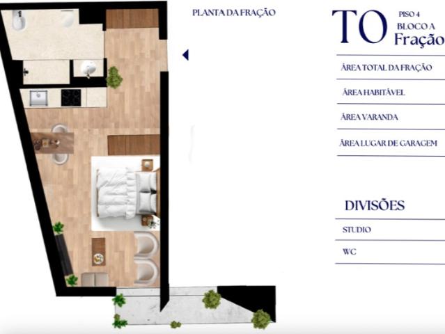 Apartamento T0 no Empreendimento Costa Cabral Flats