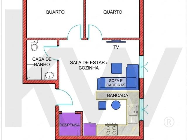 Apartamento T1+1 em Corroios