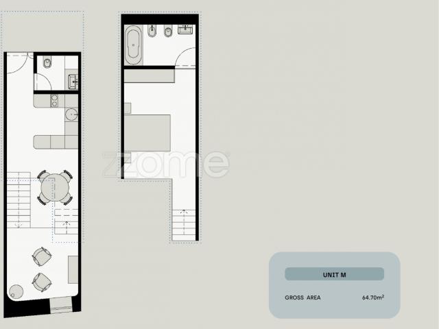 Apartamento T1 Cais da Pescaria Gaia Fração D vista rio