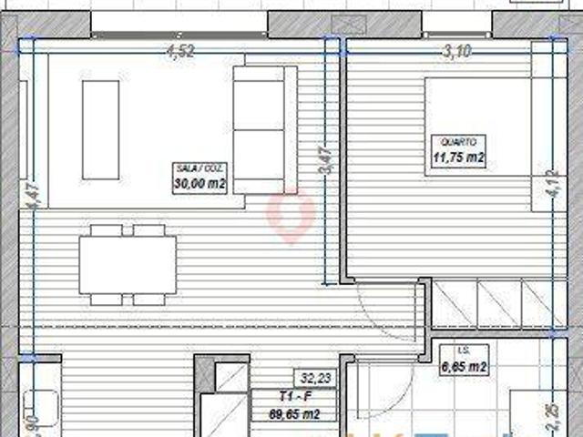 Apartamento T1 com varanda | 26084061511