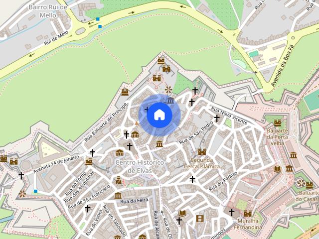 Apartamento T1 mobilado no centro historico de Elvas