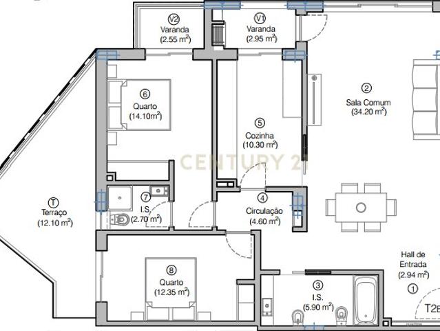 Apartamento T2 com Churrasqueira, Terraço e 2 de Parqueamentos