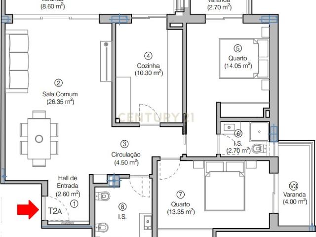 Apartamento T2 com Churrasqueira, Varandas e Garagem