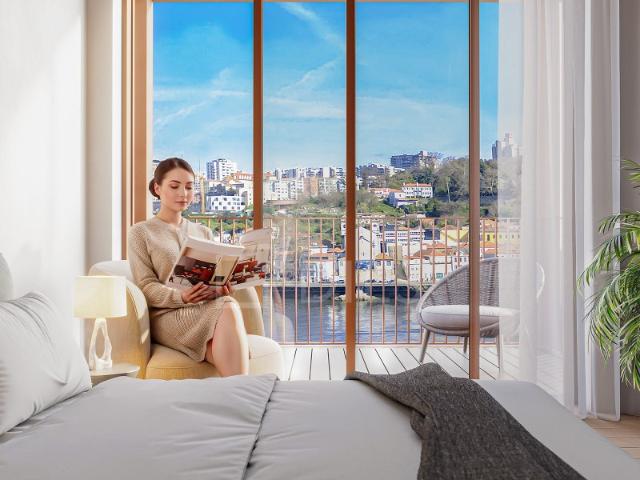 Apartamento T2 com área exterior, junto ao Rio Douro