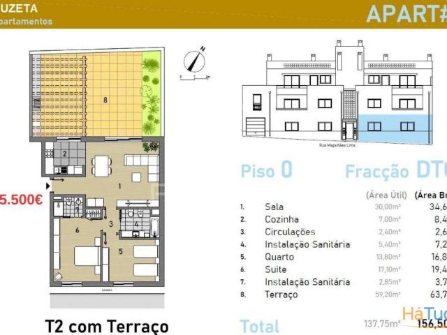 Apartamento T2 novo na típica vila piscatória da Fuseta | 26084096289