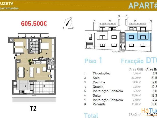 Apartamento T2 novo na típica vila piscatória da Fuseta | 26084096291