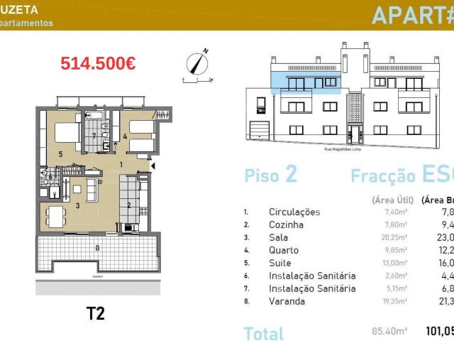 Apartamento T2 novo na típica vila piscatória da Fuseta