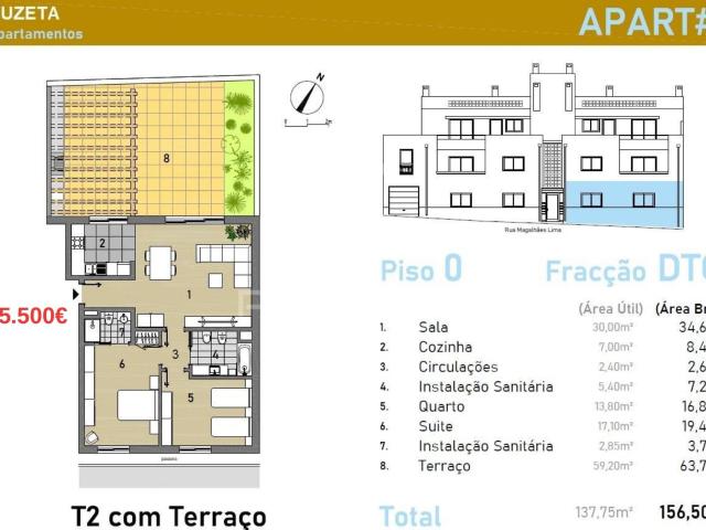 Apartamento T2 novo na típica vila piscatória da Fuseta