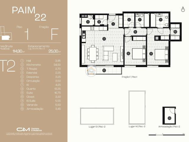 Apartamento T2 para Venda Fração F