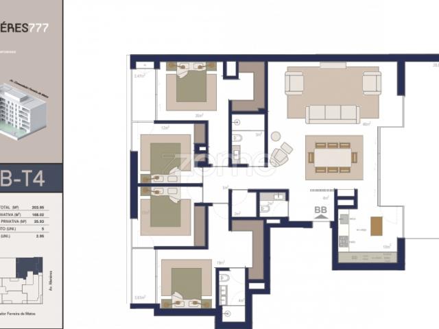 Apartamento T4 em Matosinhos sul