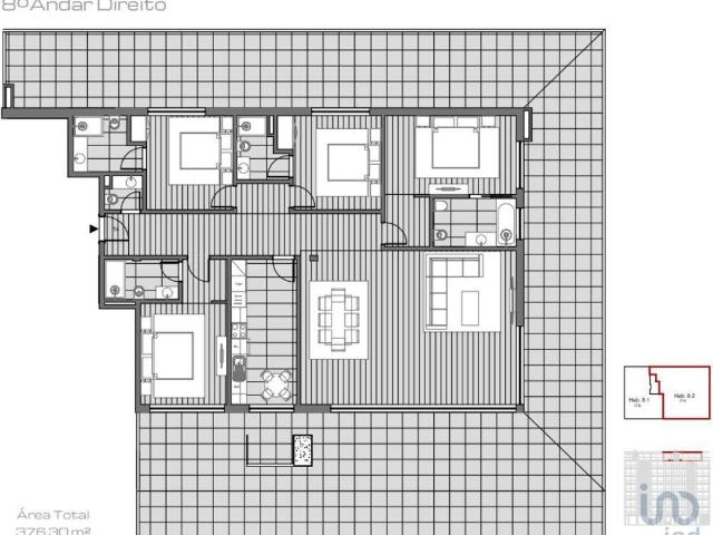Apartamento T4 em Ramalde de 183,00 m² 183m² Porto