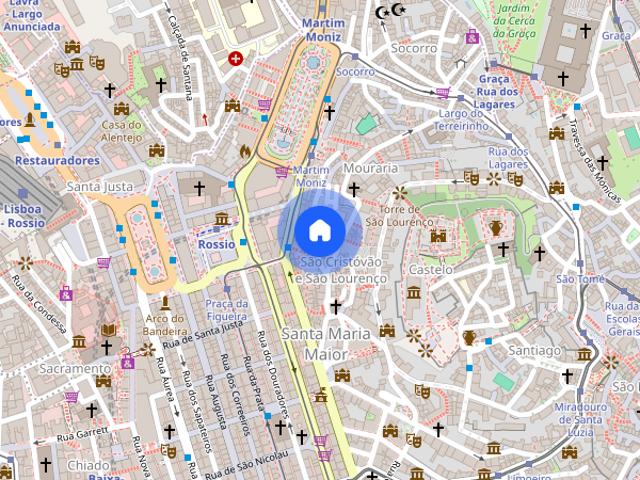 Apartamento centro de Lisboa zona calma na Mouraria