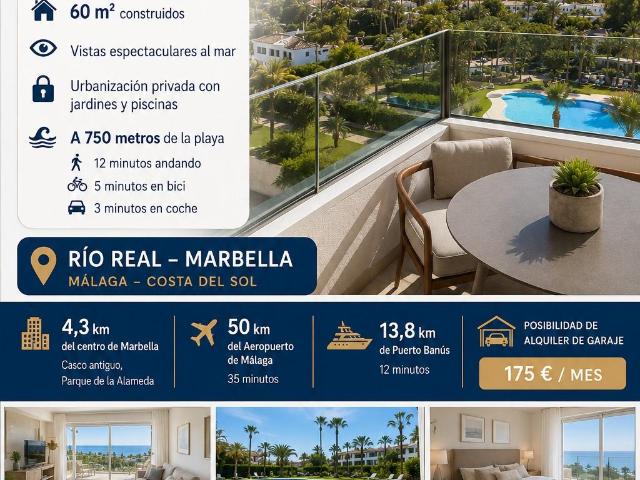 Apartamento con vistas espectaculares al mar en Río Real – Marbella | Urbanización privada con piscinas