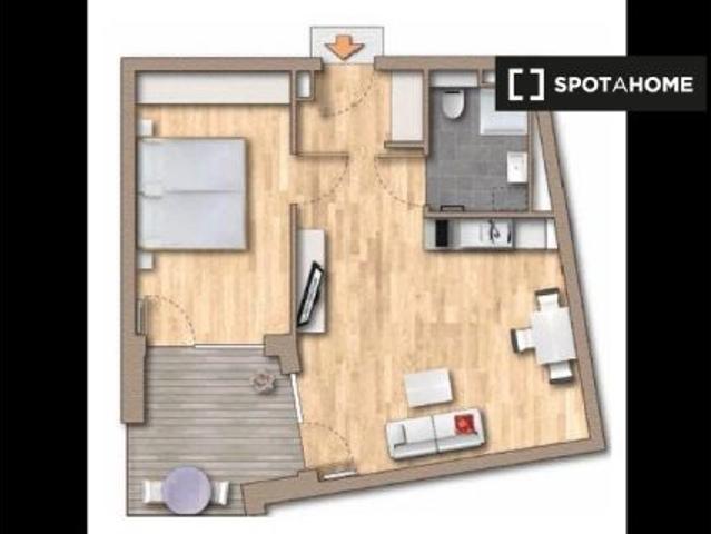 Apartamento de 1 dormitorio en alquiler en Berlín con todos los gastos incluidos