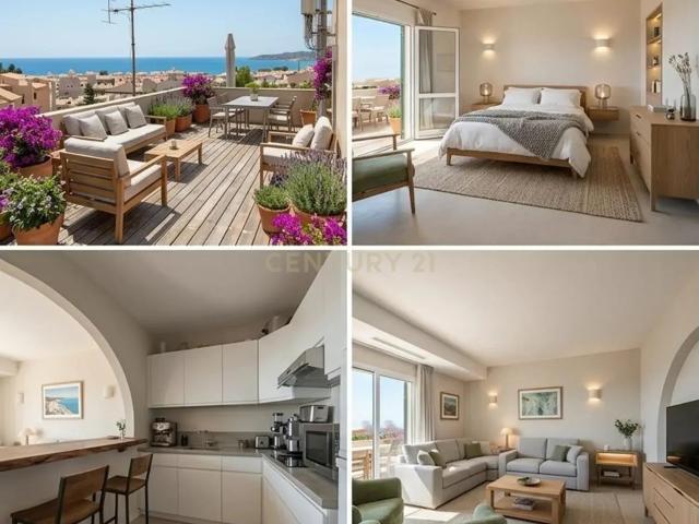 Apartamento duplex T1+1 com 3 varandas espaçosas e vista mar no centro de Albufeira