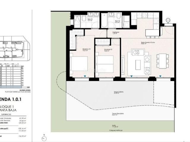 Apartamento en venta en Vila Joiosa la, Platja de Torres. Apartamentos y aticos de 1,2,3 habitaciones en Villajoyosa Playa de Torres. Apartamentos Vila Joiosa.