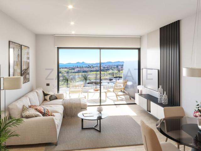 Apartamento en venta en Alcázares Los, Las Lomas de Rame Bahía Bella. BAJO con Vistas al Mar y al Golf. Apartamentos Alcázares.