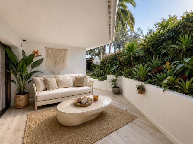 Planta baja en venta en Marbella, Real de Zaragoza. Apartamento frente a la playa en Golden Beach Marbella Oriental. Plantas bajas.