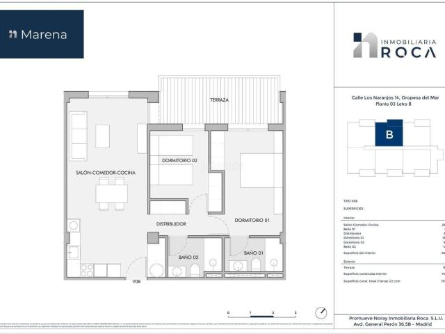 Apartamento en venta en Oropesa del Mar, Playa de la Concha. REF. MARENA3B. Apartamentos Oropesa del.