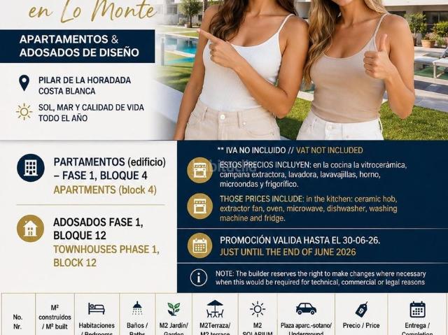 Apartamento en venta en Pilar de la Horadada, Pilar de la Horadada Ciudad. Moderno Apartamento en Pilar de la Horadada por 299,899.98. Apartamentos Pilar de la.