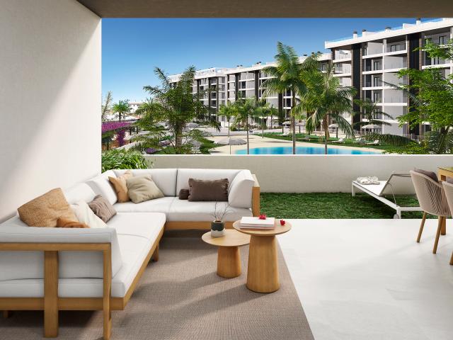 Apartamento moderno en planta baja con jardín privado cerca de la playa