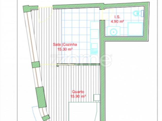 Apartamento novo T1 com 45m2 situado em Oliveira do Douro, V.N. Gaia