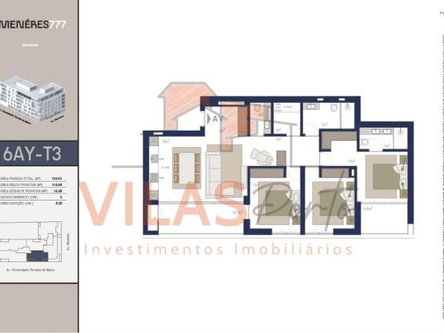 Apartamentos 3 quarto, Matosinhos Matosinhos DLS97969361