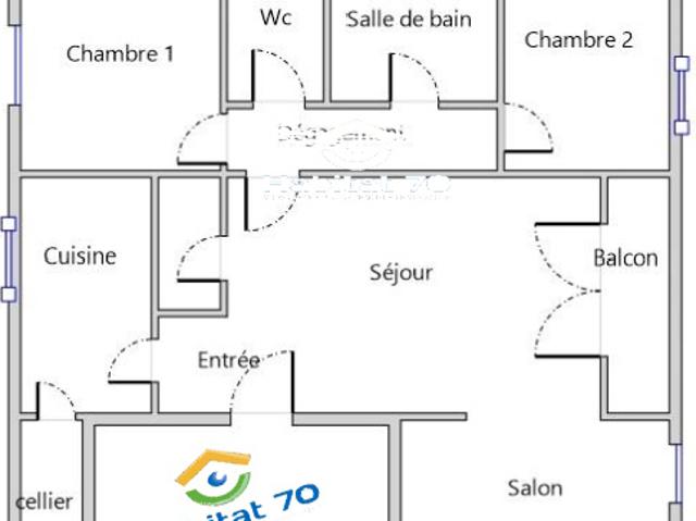 Appt avec balcon, 3 chambres, Le Mortard