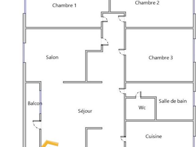 Appt double séjour avec balcon et 3 chambres, disponible mi juillet