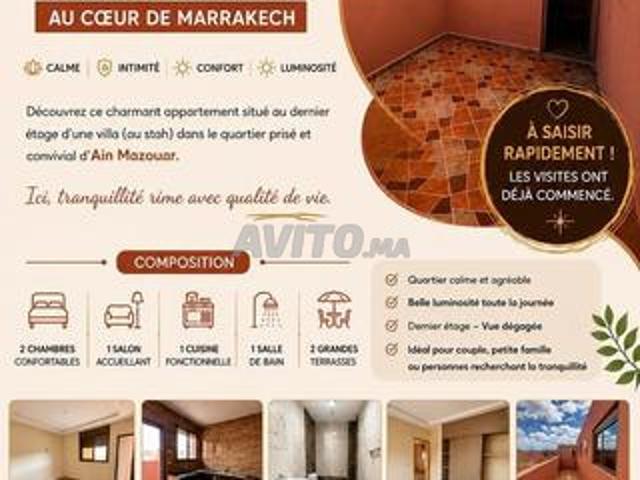 Appart 2 terrasses dernier étage villa Ain Mazouar