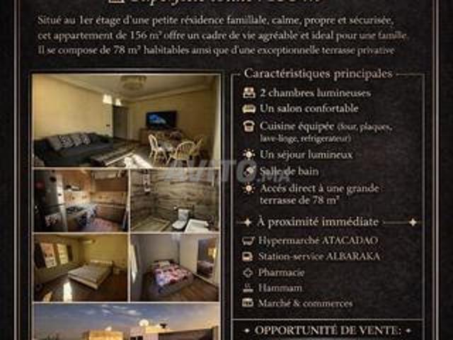 Appart 78m2 avec terrasse en haut près Atacadao