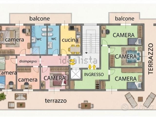 Appartamento 7 Camere per studendi/lavoratori